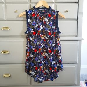 RW&Co. XS navy sleeveless blouse top